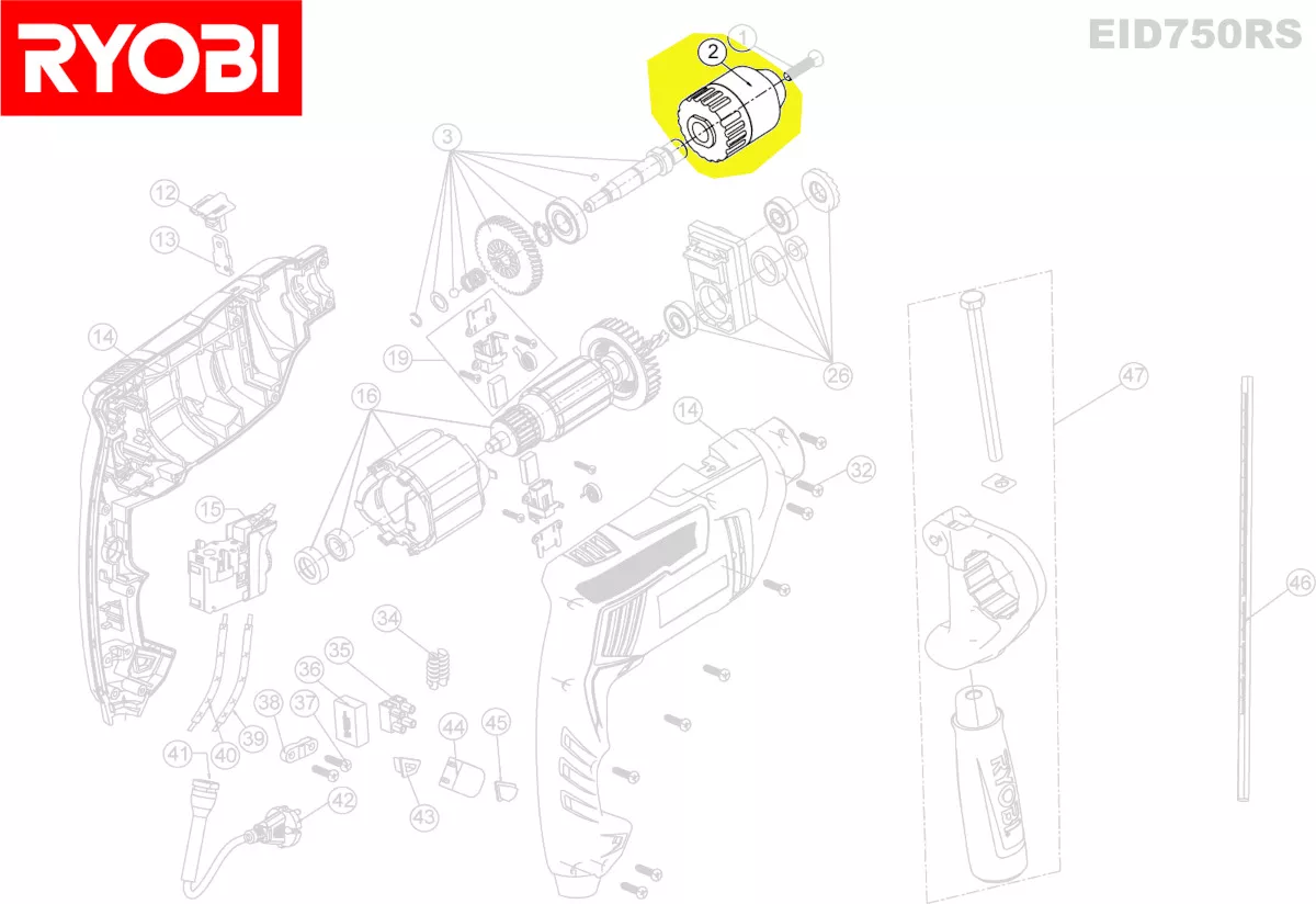 Mandrin réf. 5131019813 Ryobi